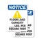 Signmission Floor Load Capacity Sign With Symbol, 7 in W x Rectangle, Vinyl Decal OS-2PACK-NS-D-710-V-12792 - alternate 1